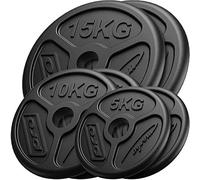 Marbo Sport Juego de Pesas olímpicas de Hierro Fundido 2 x 15 kg + 2 x 10 kg + 2 x 5 kg MW-2x15KG_2x10KG_2x5KG-OLI
