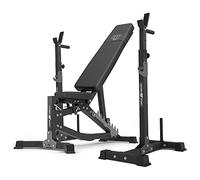 Marbo Sport Juego MS30_2.0 | Banco de entrenamiento ajustable de doble cara + portabanceros multinivel (2 piezas) con asistencia | Made in EU