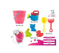 Marbueno Conjunto Cubo de Playa con Accesorios Color Surtido 19x15 cm MARBUENO SUMMER 10327