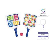 Marbueno Conjunto Palas Madera Parchis/Oca 35x20x0,6 cm para Jardín y Playa MARBUENO SUMMER 10343