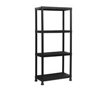 Marbueno estanteria 4 baldas plastico negro 61x31x131 cm jardin 10537
