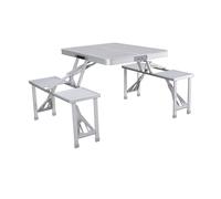 Marbueno Mesa de Picnic Aluminio Gris 136 x 67 x 85 cm