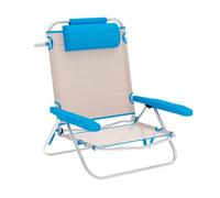 Marbueno Silla Plegable Azul Beige 61 x 82 x 68 cm