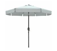 Marbueno sombrilla acero 8 varillas d300 cm polyester blanco jardin, piscina y terraza 10489