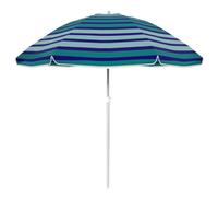 MARBUENO SUMMER Sombrilla Nylon Acero Con Funda Rayas Azul, Rosa y Verde 140 cm Jardin, Playa 10092R2