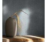 marburg Papel pintado azul gris aspecto textil con estructura Uni Modern para salón, dormitorio, cocina, 10,05 x 0,53