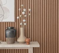 marburg Papel pintado efecto 3D efecto madera marrón paneles acústicos papel pintado no tejido salón dormitorio 10,05 x 0,53 m fabricado en Alemania