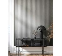 marburg Papel pintado efecto madera plateado brillo paneles acústicos efecto 3D papel pintado no tejido salón dormitorio 10,05 x 0,53 m fabricado en Alemania