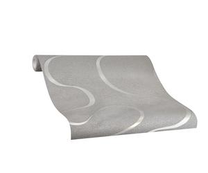 marburg Papel pintado negro plata rayas purpurina líneas curvas noble ideal para salón Colani Visions Fabricado en Alemania 10,05m x 0,70m 53335