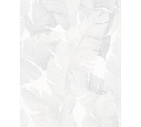 marburg Papel Pintado Pared Blanco, Gris Morderno, Natural - Motivo Floral, Hojas, Plantas - Domitorio, Salón y Cocina - Fabricado en Alemania - 10,05 x 0,53m - Avalon 31623