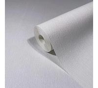 marburg Papeles Pintados de Pared Blanco Liso Moderno para Dormitorio o Salón, Fabricado en Alemania, 10,05 x 0,53 m