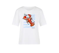 Marc Cain Camiseta azul claro / naranja / negro / blanco M azul claro / naranja / negro / blanco