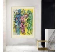 Marc Chagall《El Circo II》 Lienzo Impreso, Póster para Decoración de Pared en Sala de Estar Moderna (30x45cm/Sin Marco)
