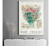 Marc Chagall - Impresiones sobre lienzo, pintura moderna, póster de exposición, estilo nórdico, para sala de estar, dormitorio, oficina, decoración (20 x 30 cm, sin marco)