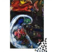 Marc Chagall Rompecabezas De Madera 1000 Piezas, Pinturaarte Imposible Puzzles, Rompecabezas Arte, Regalos De Cumpleaños, Juegos para Quitarnos El Estrés, para Adolescente