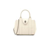MARC JACOBS Bolso de cuero - Mini Bolso THE TURNLOCK CROSSBODY TOTE blanco