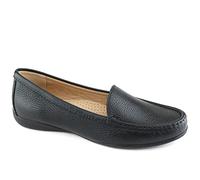 Marc Joseph New York Mocasines planos Lake Road para mujer, Negro granulado, 42 EU Ancho