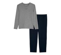 Marc O´Polo Mix&Match-Conjunto de Pijama Largo Pajama, Gris y Azul Marino, M para Hombre