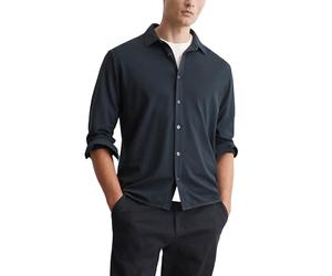 Marc OߴPolo Camisa casual de tejido elástico Hombre Regular Fit, Azul (Dark Navy), XS