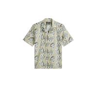 Marc OߴPolo Camisa de manga corta de mezcla de lino y algodón Hombre con estampado integral, Beige (Multi/Pure Cashmere), XXL