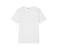Marc OߴPolo Mujer Camiseta con cuello de pico Regular fit, Blanco (White), L