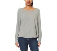 Marc O'Polo Denim 52493, Camiseta de manga larga para mujer, de algodón orgánico, con cuello redondo, suave y casual Mujer, Gris, L