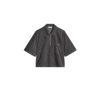 Blusa corta de manga corta de pana fina Light Graphite XS