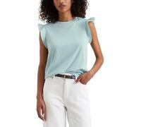 Marc OߴPolo Denim Camiseta con mangas de volantes Mujer Regular Fit, Azul (Blue Fog), L