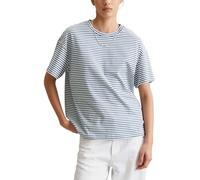 Marc OߴPolo Denim Camiseta de algodón orgánico Mujer Camiseta de Rayas, Multicolor (Medium Blue Multi 01), XS