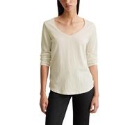 Marc OߴPolo Denim Mujer Camiseta de manga larga de algodón orgánico con cuello de pico, Blanco (Scandinavian White), M