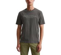 Marc OߴPolo Hombre Camiseta de punto de algodón orgánico con cuello redondo, Gris (Grau), L