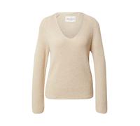 Marc OߴPolo Mujer Jersey de punto de algodón orgánico con cuello de pico, Blanco Sucio (Sandy Melange), L