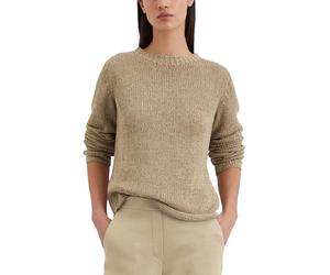 Marc OߴPolo Jersey de punto con cuello barco Mujer Slim Fit, Beige (Summer Sand), L