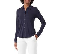 Marc OߴPolo Mujer Blusa de Punto de Tejido elástico con Cuello francés, Azul (Manic Midnight), L