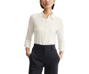 Marc OߴPolo Mujer Blusa de punto de tejido elástico con cuello francés, Blanco (Off White), XS