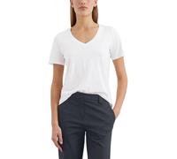 Marc OߴPolo Mujer Camiseta con cuello de pico Regular fit, Blanco (White), L