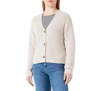 Marc OߴPolo Mujer Cárdigan de algodón orgánico con cuello de pico, Blanco Sucio (Sandy Melange), XS
