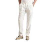 Marc OߴPolo Pantalón de lino con cintura elástica Hombre largo, Blanco (Egg White), W33/L32