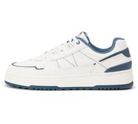 Marc OߴPolo Sneaker Planas de Piel Hombre con Suela de Goma, Blanco (White/Storm), 40