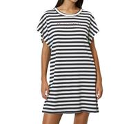 Marc O'Polo Vestido Mix&Match Camiseta de Noche, Azul Marino, Blanco, XL para Mujer