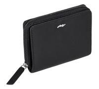 Marc Peter Cartera vintage Lisa pequeña de piel, con protección RFID certificada por TUV, incluye caja de regalo, para mujer, Nappa Negro, Sara, Clásico