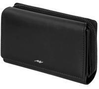 Marc Peter Damen Geldbeutel Leder RFID Geldbörse Sarah, Groß Portemonnaie für Damen Ledergeldbörse mit Reißverschluss in Geschenkbox Echtleder, Nappa Negro, Sara, Clásico
