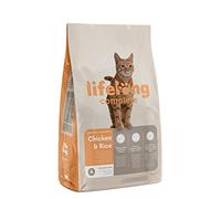 Marca Amazon - Lifelong - Alimento seco completo para gatos adultos rico en pollo y arroz, 3 kg (Paquete de 1)