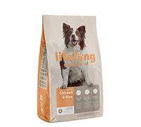 Marca Amazon - Lifelong - Alimento seco completo para perros adultos rico en pollo y arroz, 15 kg (Paquete de 1)