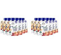 Marca Amazon - Mama Bear Bolsitas de Puré de manzana, plátano, frambuesa y arándano ecológicos, vegetariano, 90g, Paquete de 12