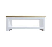 Marca Amazon - Movian Rectangular Mesa de centro con estante de almacenamiento, 105 x 47 x 40.5 cm, blanco