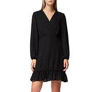 Marca Amazon - TRUTH & FABLE Vestido Corto Evasé de Gasa Mujer, Negro (Black), 40, Label: M