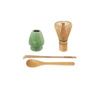 Marca BambooMN - Juego de batidor para t verde matcha (batidor, cuchara, cucharilla y soporte verde claro suave)