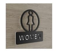 Marca del baño, marca del baño. Adhesivo acrílico for puerta, señalización for baños, número de casa, WC(5,18x18cm)