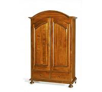 Marca. Design Armario 2 puertas sombrero gendarme redondo 2 cajones arte pobre madera álamo nogal 125 x 61 x 200 cm